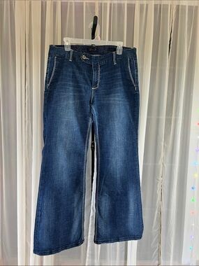 Seven7 Dark Blue Wide-Leg Jeans